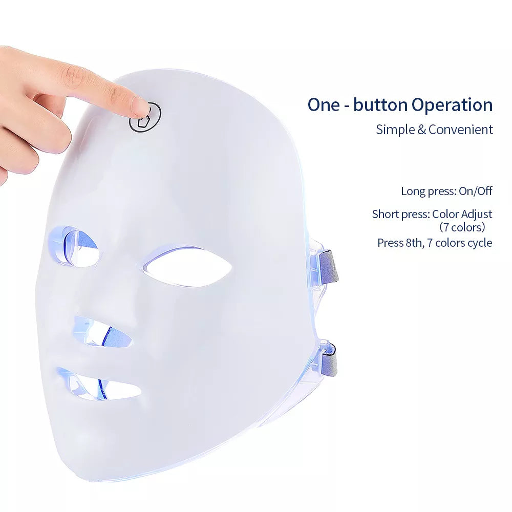 Aura 7-Colour LED Photon Facial Mask – Rechargeable Skin Rejuvenation Device